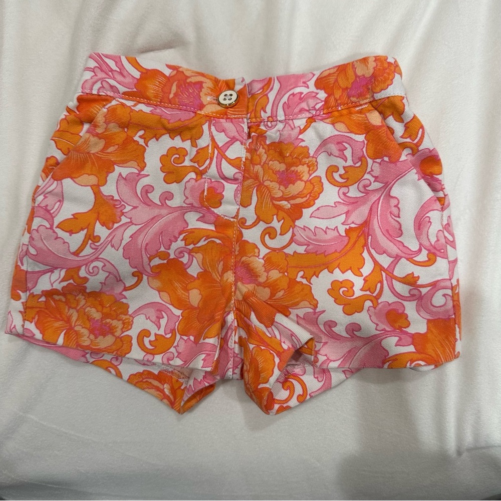 Orange pink print Janie and Jack shorts